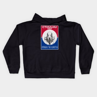 Cthulhu For President USA 2024 Election Red Blue - Embrace The Eldritch Kids Hoodie